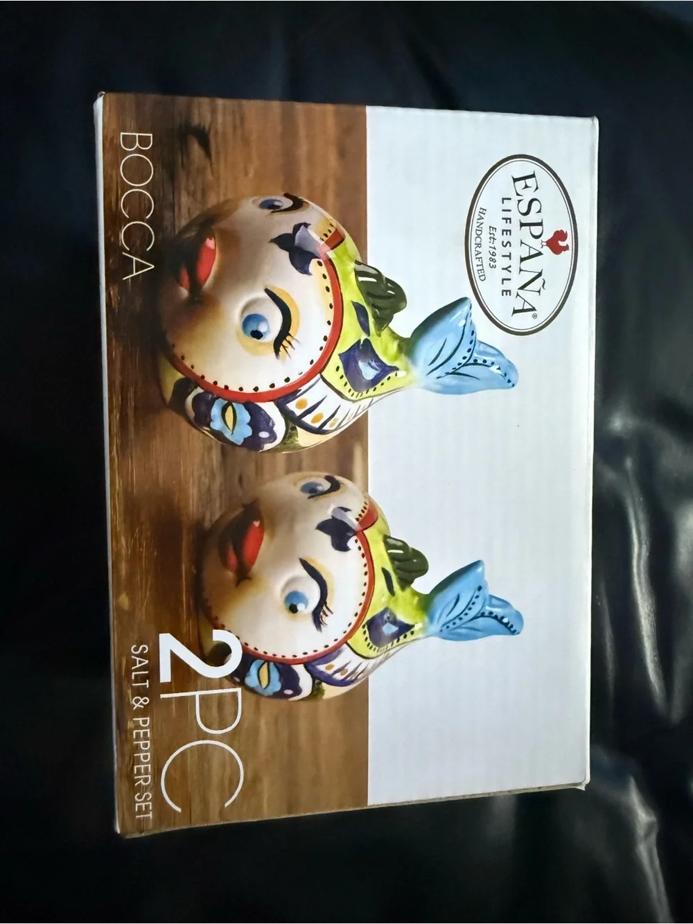 Multicolor Bocca Fish Salt & Pepper Set - Blue/Green Accents